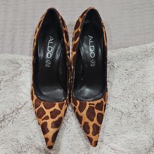 ALDO Leopard-Print Pointed Toe Pumps - Brown/Tan